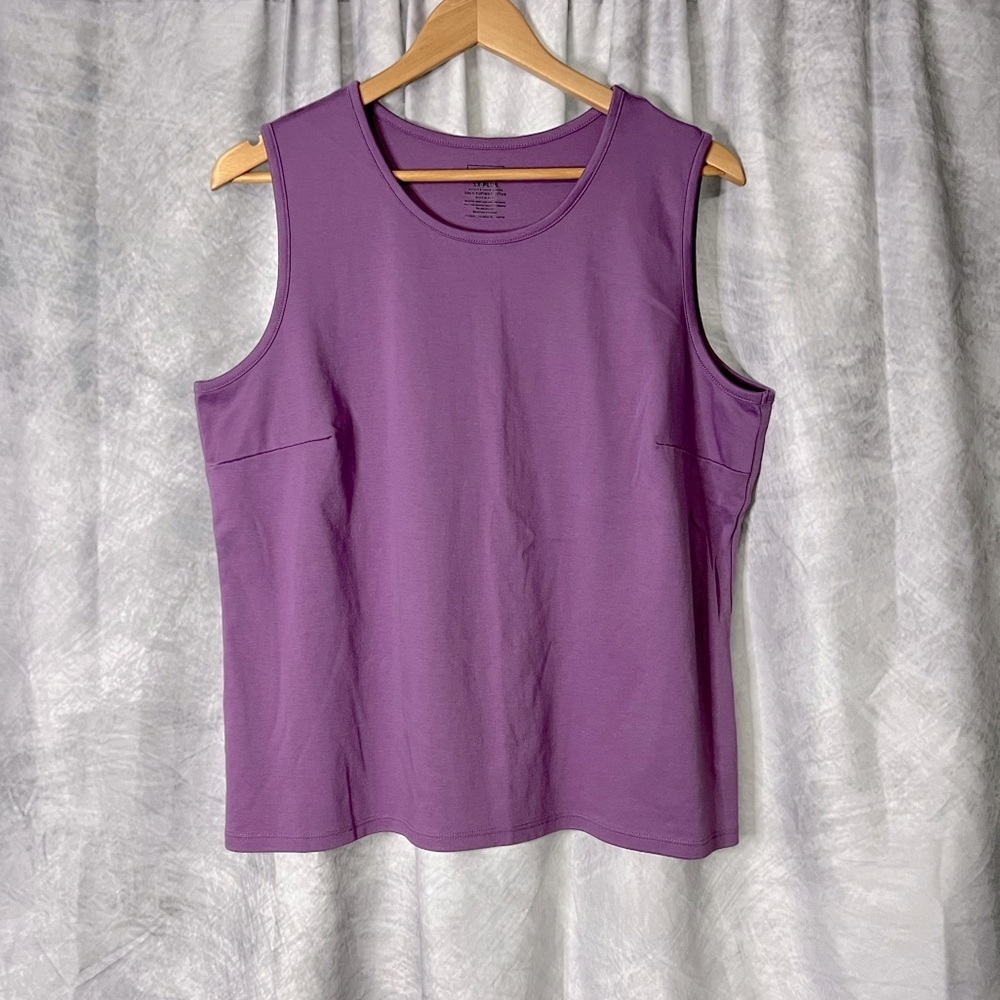 LL Bean Dusty Purple Pima Cotton Sleeveless Women's Top - 1X